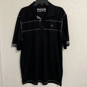 Ariat TEK Heat Series Men's Black Golf Polo Shirt Size Small